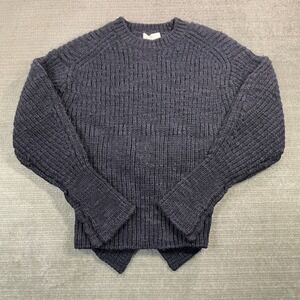 3.1 Philip Lim Sweater Women S Blue Ribbed Open Back Tie Stretch Classic Oversiz